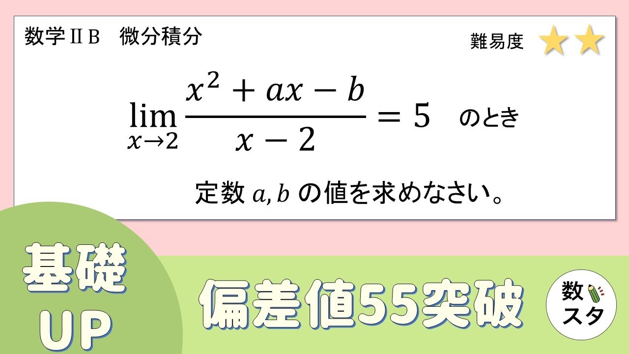 【微分】極限値からの係数決定、なんで分子が0になるの？