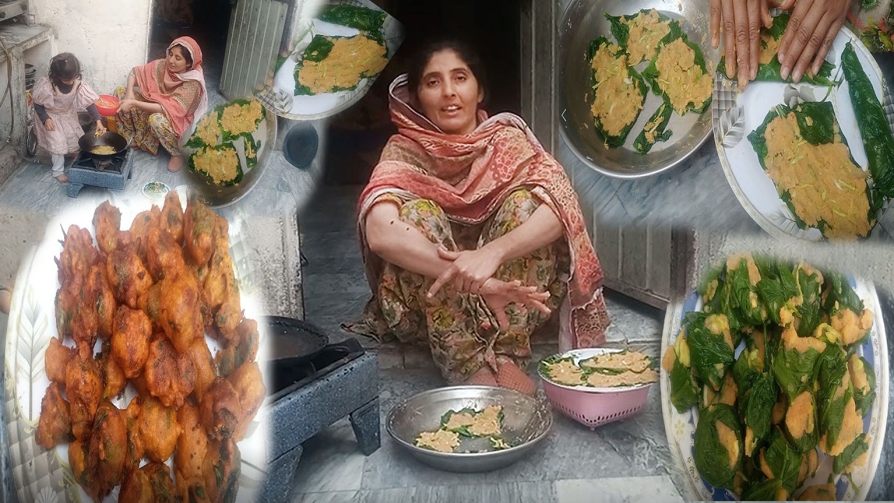 palik ke vesen wale patey | palak ke Besan waley pate ka salan  banana sikhayen || sama village vlog