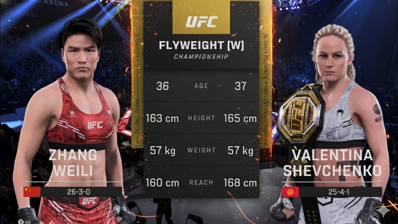 UFC 5 GAMEPLAY - ZHANG WEILI VS VALENTINA SHEVCHENKO - FULL FIGHT 
