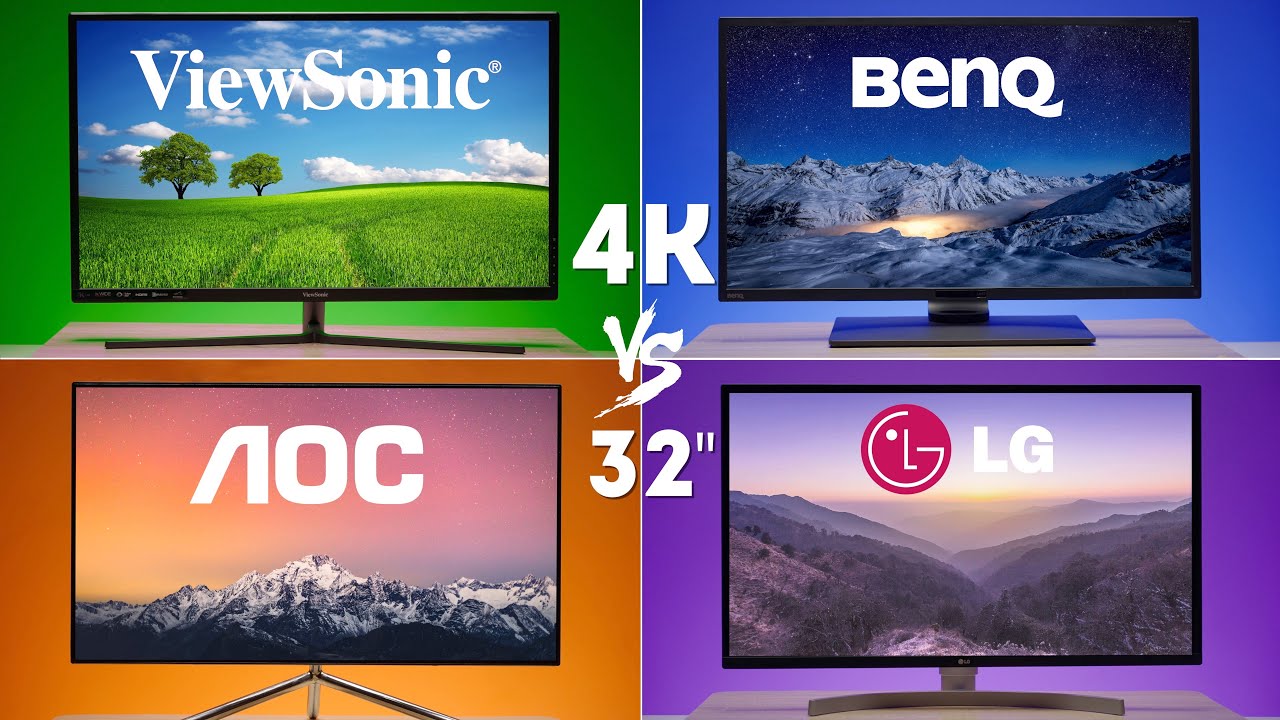 Сравнение 32-дюймовых 4K-мониторов LG 32UN650 W с ViewSonic VX3211 4K MHD, BenQ PD3200U и AOC U32U1