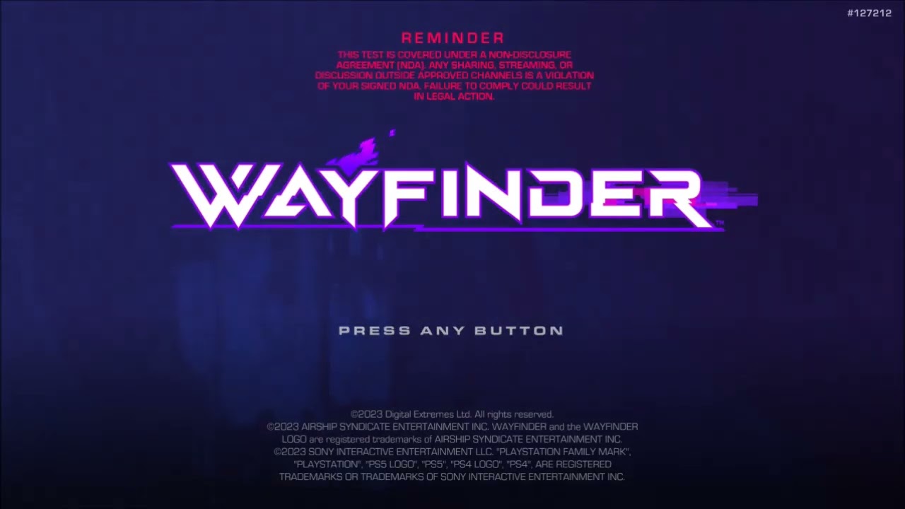 Wayfinder (PS5) Beta - PlayTest - Title Screen