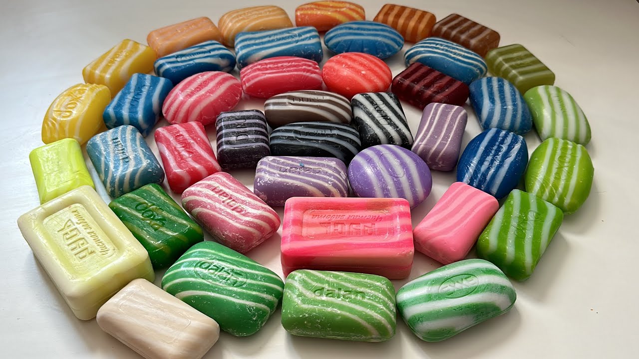 ASMR CUTTING DRY STRIPED SOAP