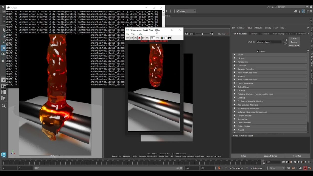 Viscous Liquid with Maya Nparticles