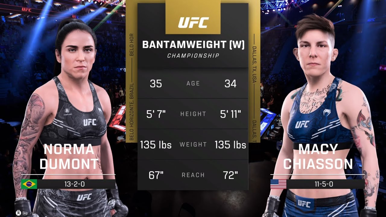 EA Sports UFC 5 Gameplay Norma Dumont vs Macy Chiasson