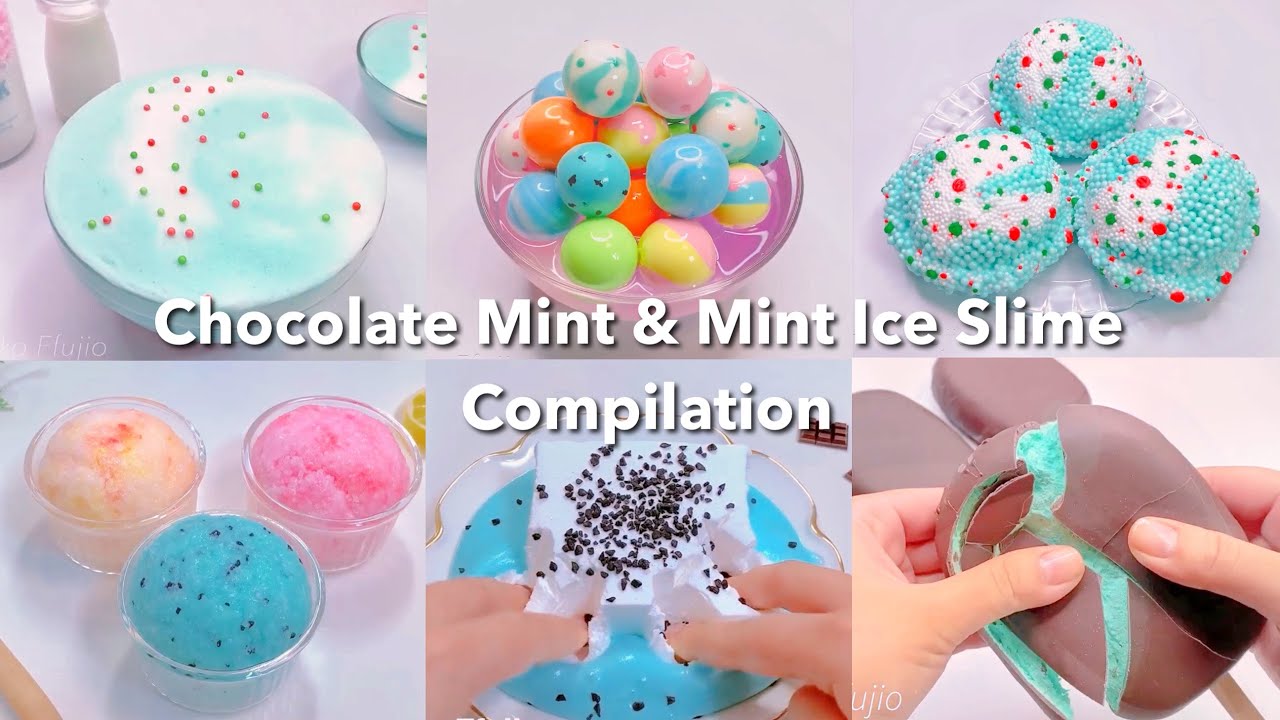 【ASMR】🍨チョコミント＆ミントアイススライムまとめ🌱【音フェチ】Chocolate Mint & Mint Ice Slime Compilation