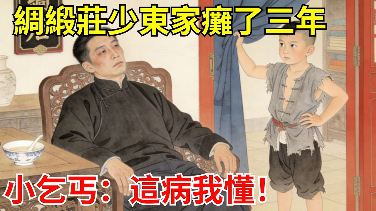 綢緞莊少東家癱了三年，花光萬兩銀子治不好。小乞丐路過掀簾：這病我懂！三針下去少東家當場站起！#故事頻道#聽書#民間故事#說書#善有善報#爽文