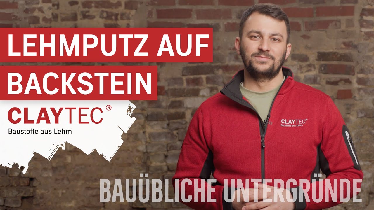 Lehmputz auf Backsteinw&auml;nden - CLAYTEC Lehmbaustoffe auf bau&uuml;blichen Untergr&uuml;nden - Anwendungsvideo