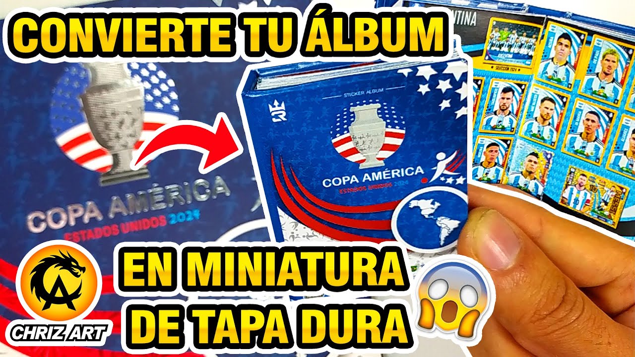 ⚽🔥 Álbum COPA AMÉRICA 2024 Miniatura Tapa Dura + Figuras Completas Eurocopa 2024 3 Reyes | CHRIZ ART
