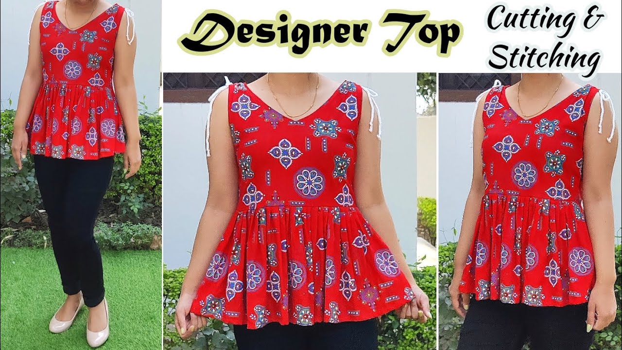 सिर्फ 1 मीटर कपड़े से बनाए Designer Top | Cutting And Stitching | English Subtitle | Stitch By Stitch