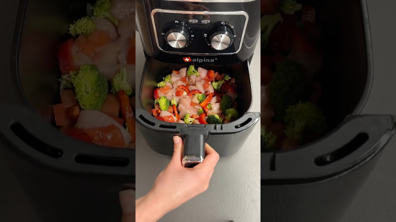 Kurczak z warzywami smażony na powietrzu &mdash; zdrowy obiad w 20 minut 🍗🥦 Łatwe przepisy na dania smażone na powietrzu