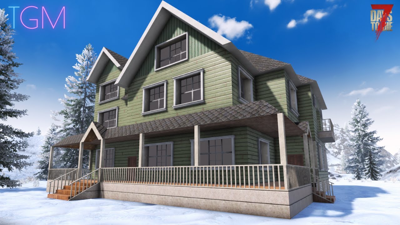 Family House Shell Build (Start to Finish) In 7 Days To Die ❄