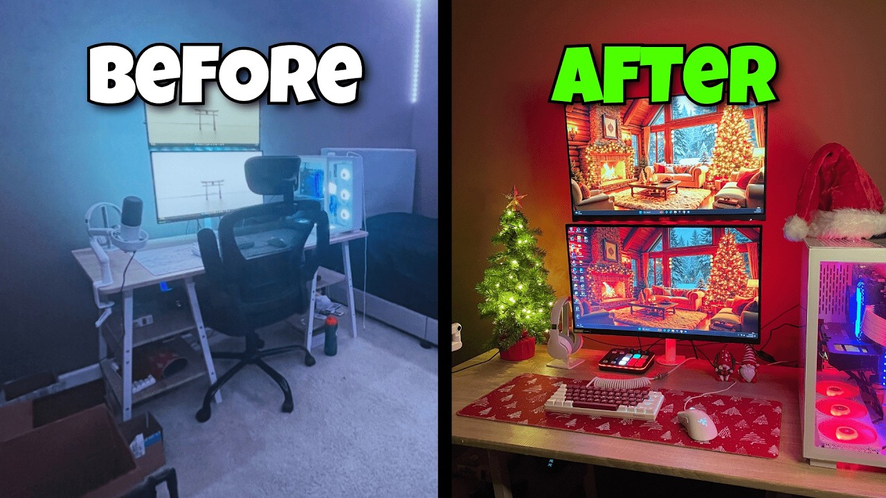 Transforming my DREAM Gaming Setup for Christmas! 🎄