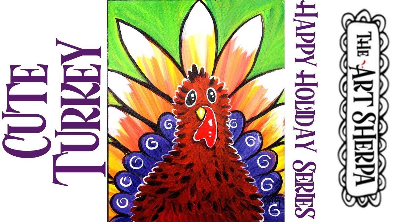 Easy Turkey Acrylic painting tutorial step by step Live Streaming | TheArtSherpa
