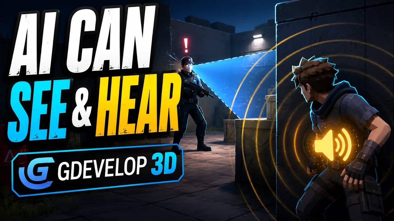 GDevelop 3D AI That Can SEE & HEAR You | Enemy AI Tutorial