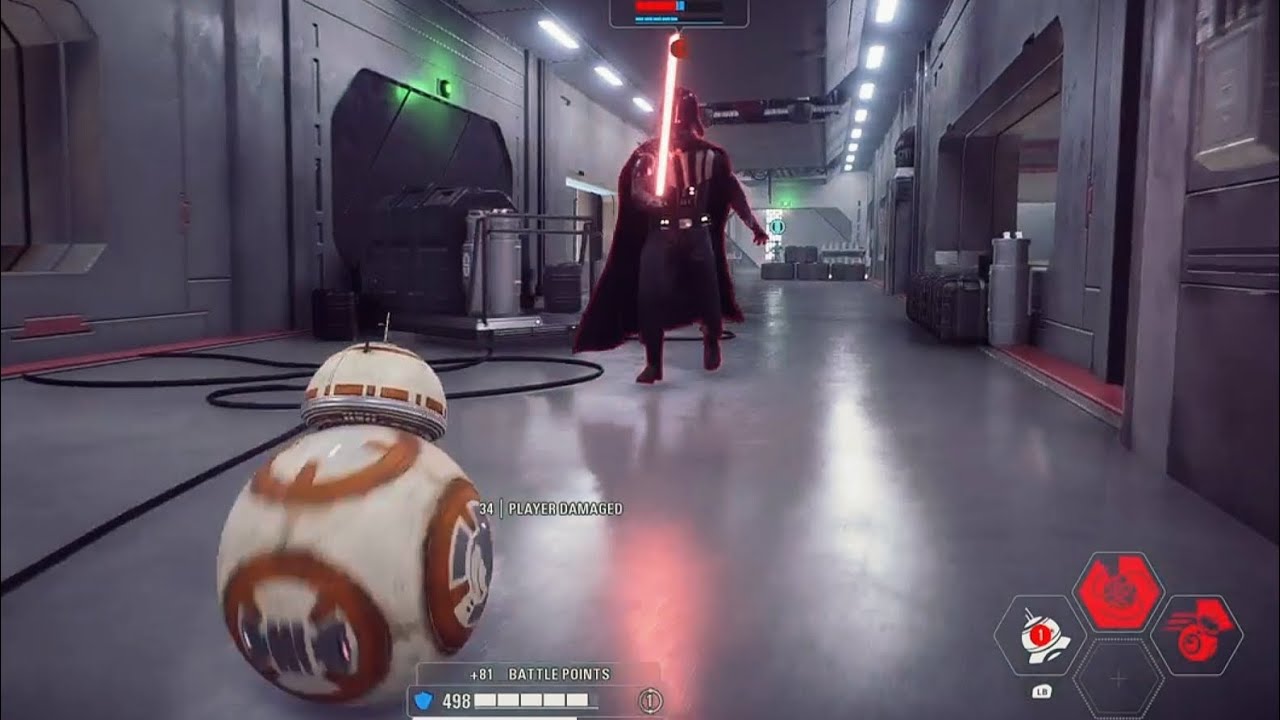 SW BF2: MAX level Vader realizes he's fighting a S tier BB8😅 | Hero Showdown  