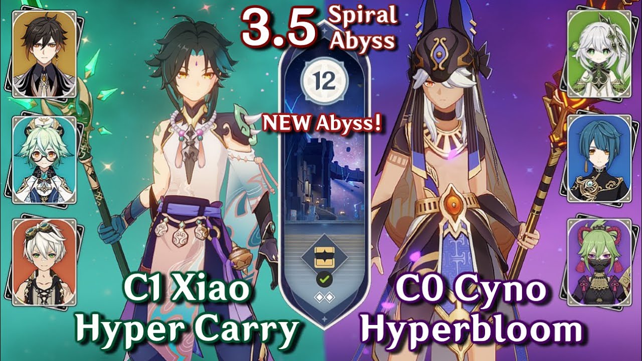 NEW SPIRAL ABYSS 3.5! C1 Xiao Hyper & C0 Cyno Hyperbloom | Floor 12 - 9 Stars | Genshin Impact