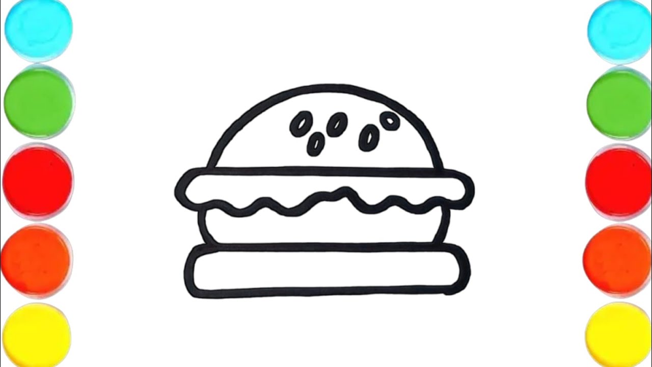 Как нарисовать бургер 🍔 Рисование для детей и малышей...