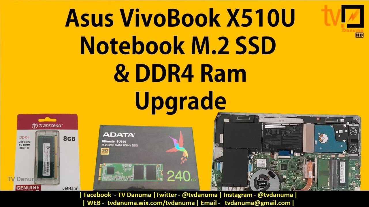 Asus VivoBook X510U Notebook SSD & Ram Upgrade
