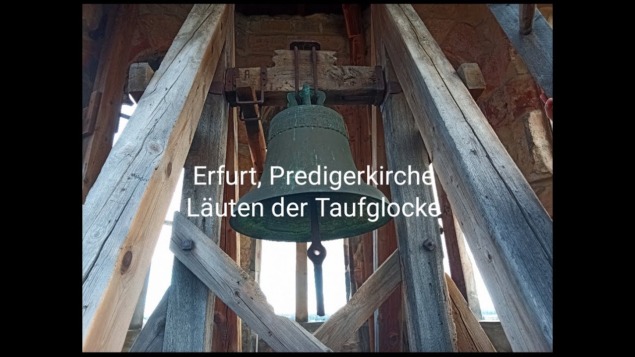 Erfurt (EF) evang. Predigerkirche, Läuten der Taufglocke (