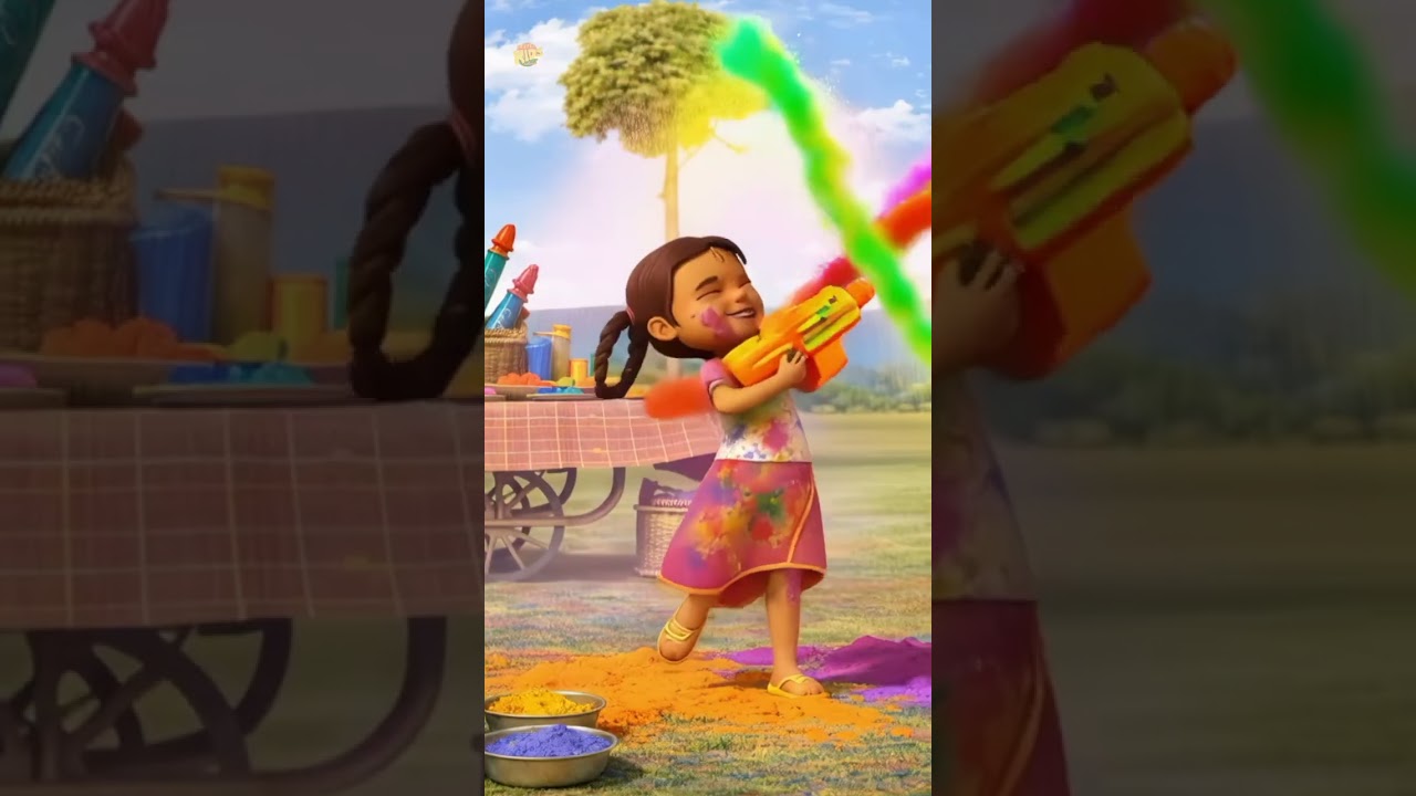Holi Aayi Re Holi Song, होली आई रे होली गीत #shorts #kidssongs #rhymes #babyvideos #poems #viral