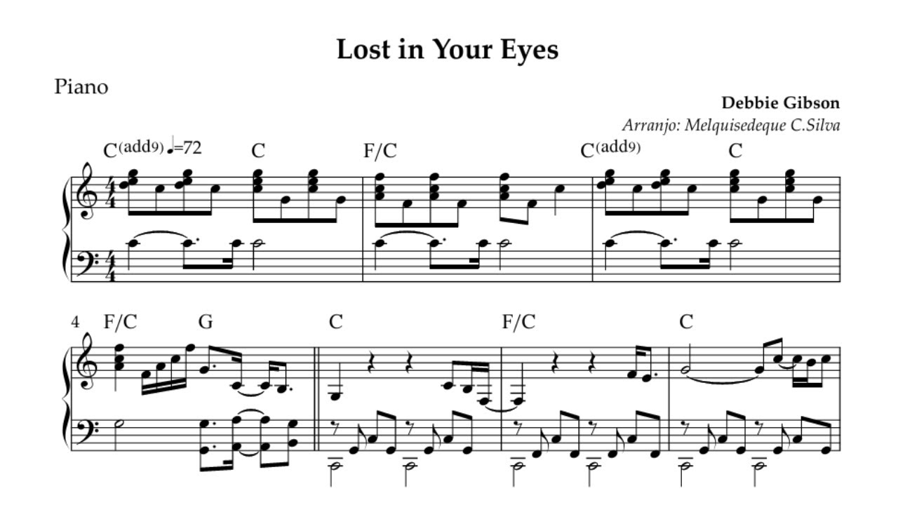 Lost in Your Eyes - Debbie Gibson - Piano