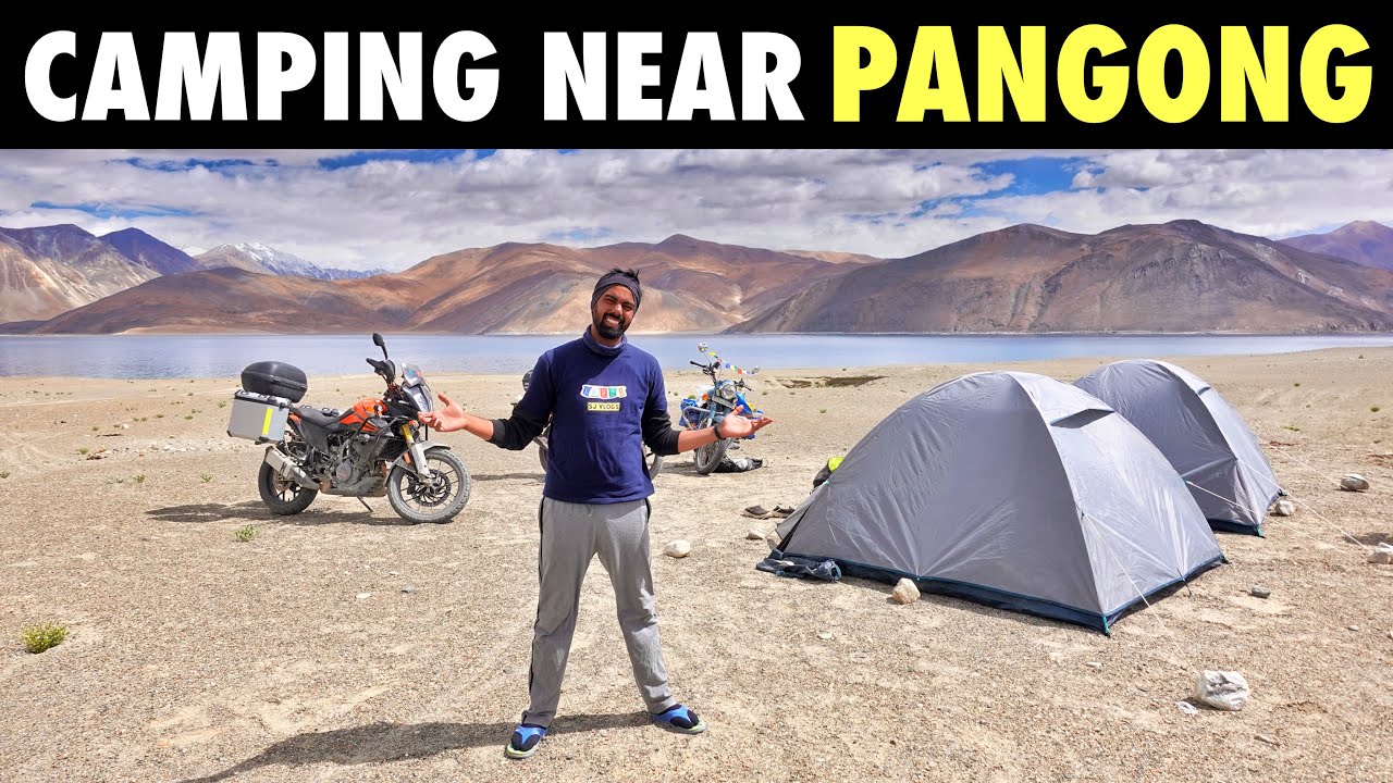 PANGONG LAKE me hawa me ud jata CAMP [ep15]  WILDLIFE CAMPING IN LADAKH | LADAKH RIDE 21 | SJ VLOGS