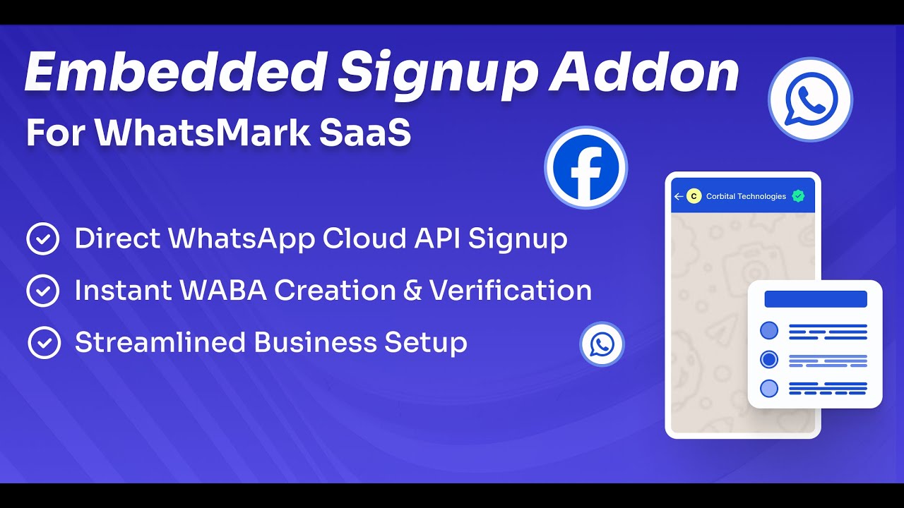 WhatsApp Embedded Signup Addon for WhatsMarkSaaS | Seamless WABA Onboarding with Meta Cloud API