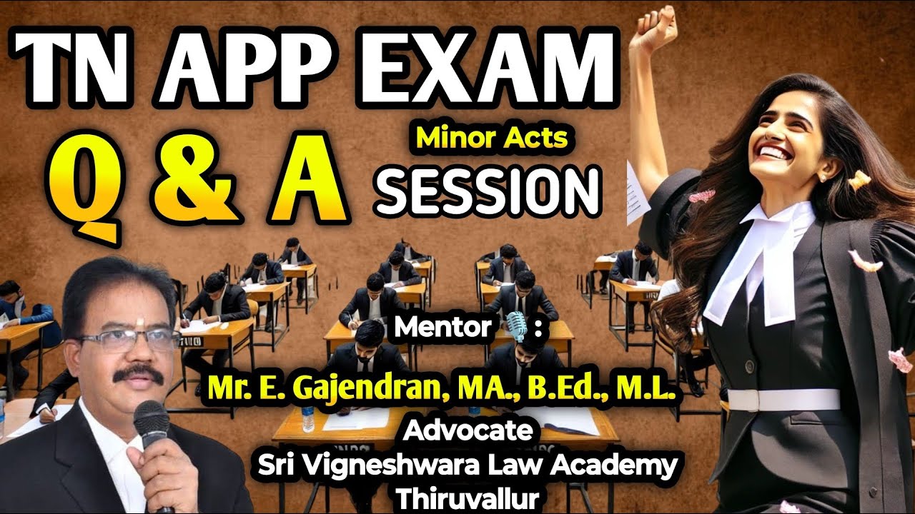 Question & Answer in Minor Acts for TNPSC APP EXAM | E. Gajendran | Advocate |  Tamil Law Exam| ⚖️⚖️