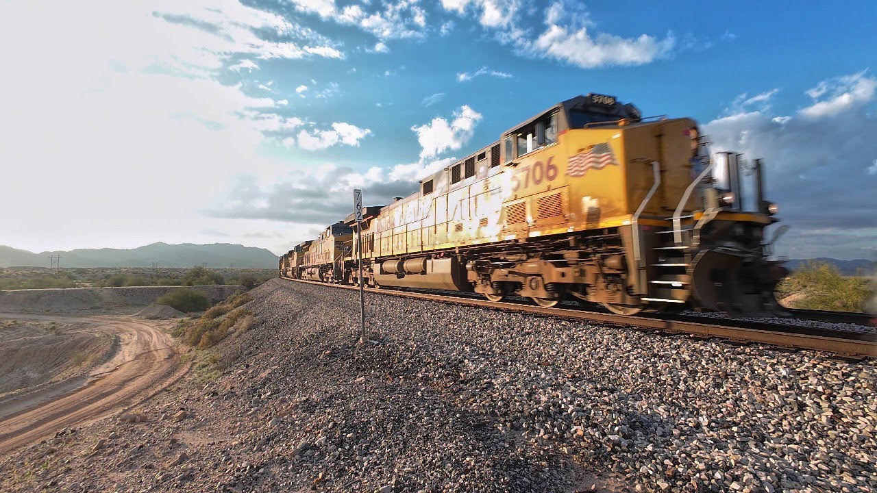 Eastbound Double-Stack Freight on the Sunset Route | Southwestern Arizona