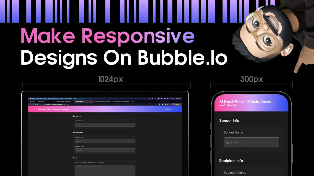 How to make responsive apps on Bubble.io - NoCode hack (Desktop + Mobile)