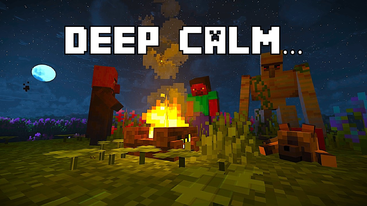 Deep Calm... (Minecraft Soft Piano Music w/ Night Ambience For Sleeping)