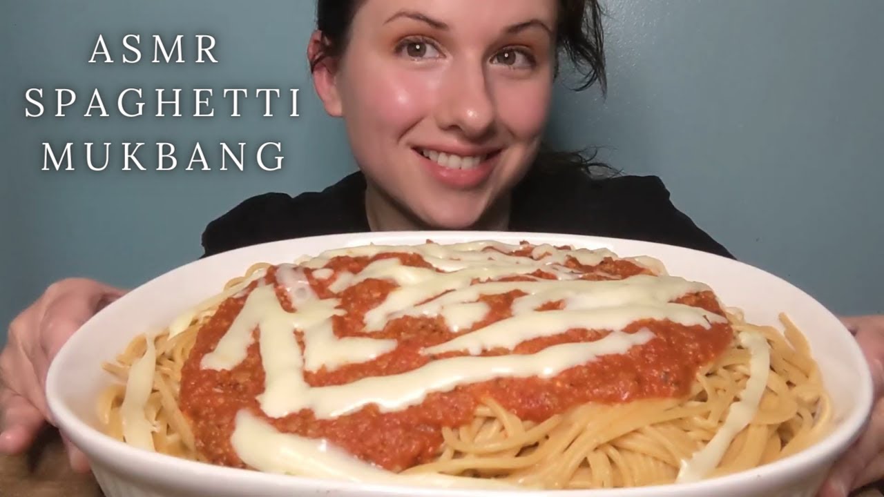 HUGE CHEESY SPAGHETTI ASMR MUKBANG | Eating Show *No Talking | Eating Sounds