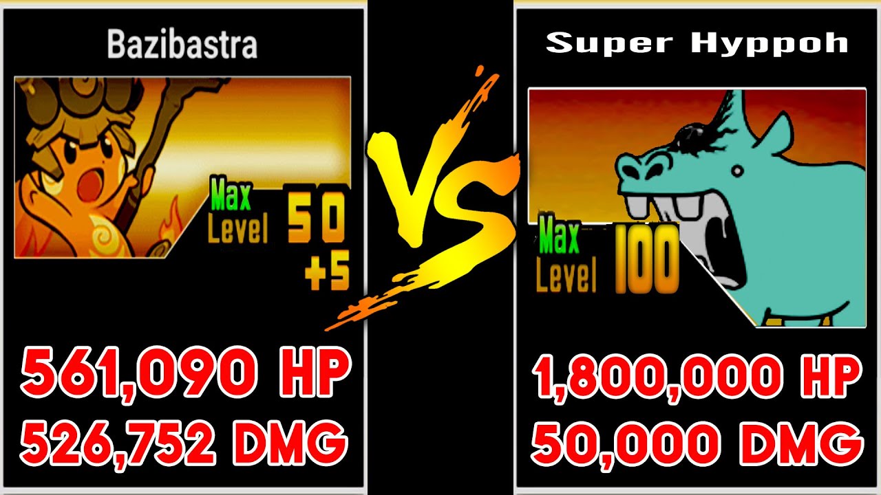 Bazibastra VS Super Hyppoh - The Battle Cats