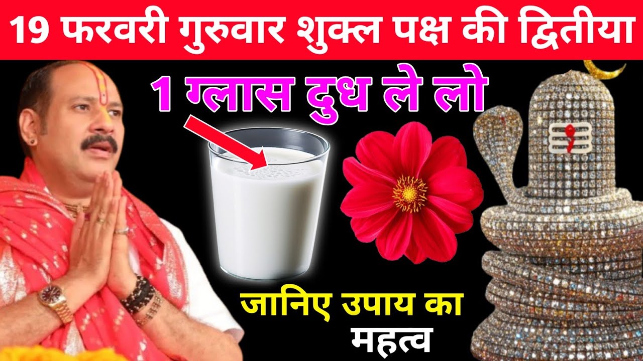 19 फरवरी गुरुवार शुक्ल पक्ष की द्वितीया | 1 ग्लास दूध लो | जानिए उपाय का महत्व |PanditPardeepMishra
