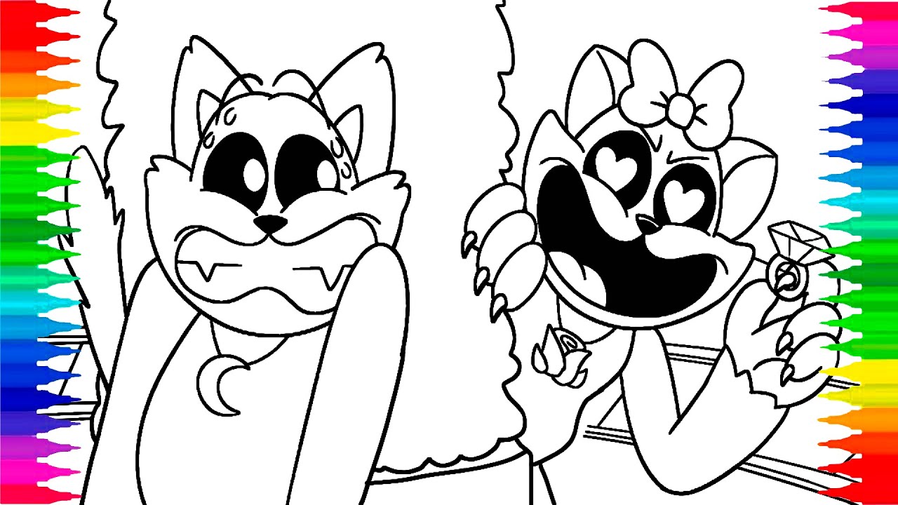 🌈 How to draw POPPY PLAYTIME/CATNAP: A DARK LOVE STORY/POPPY PLAYTIME new coloring book / NCS