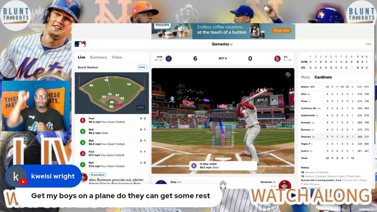 Mets @ Cards 8/5/24 Blunt Thoughts Live Watch Along