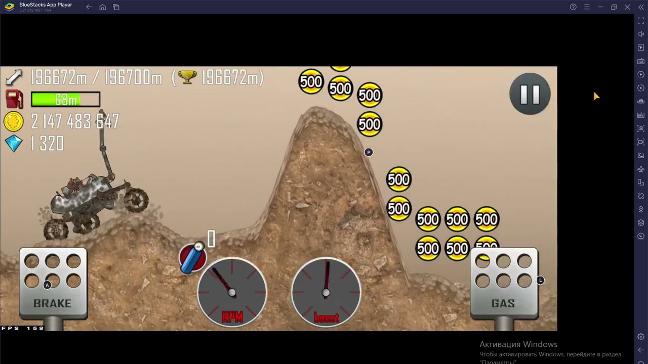 Hill Climb Racing 1 - First Ever 200000 meters in Mudpool on Moonlander! New Insane World Record!
