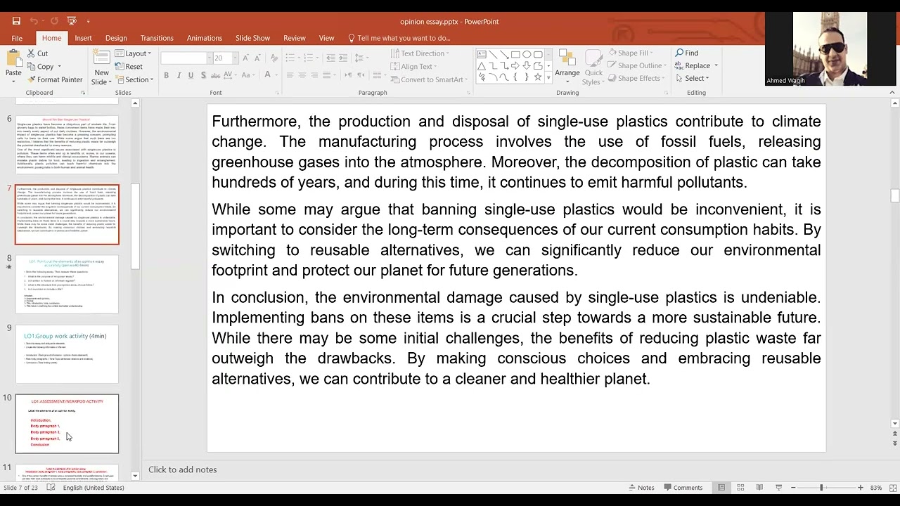Opinion Essay Y12