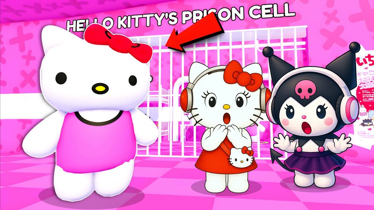 Kuromi & Hello Kitty ESCAPE HELLO KITTY'S PRISON RUN in ROBLOX! 