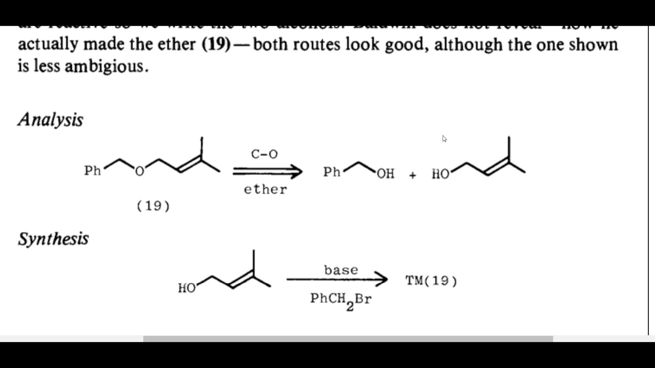 One group C-X disconnection approach| disconnection of ethers and sulphides