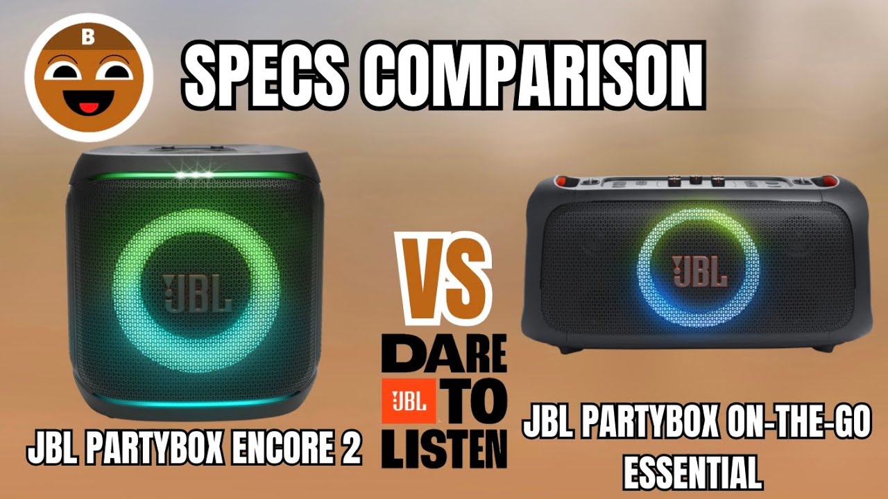 JBL Partybox Encore 2 vs JBL Partybox On-The-Go Essential Specs Comparison