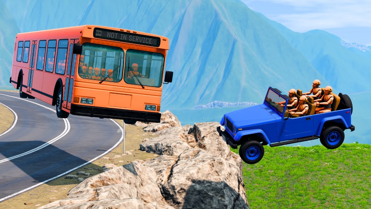 Bus Vs Death Cliff 😱 | BeamNG.drive #2 | @beamngwithvkey