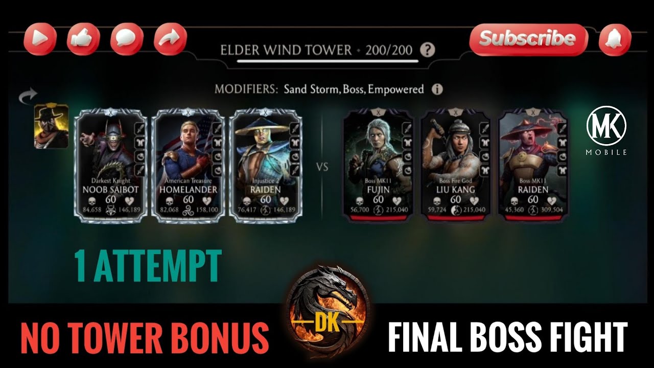 Fatal Elder Wind Tower 200 & Reward 🎮 Mortal Kombat Mobile▫️MK Mobile #mortalkombatmobile #mkmobile