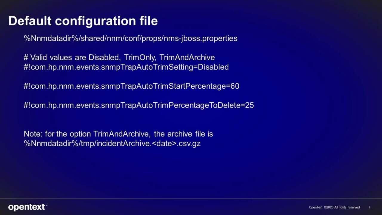 NNMi: enable the Auto-Trim Oldest SNMP Trap Incidents Feature