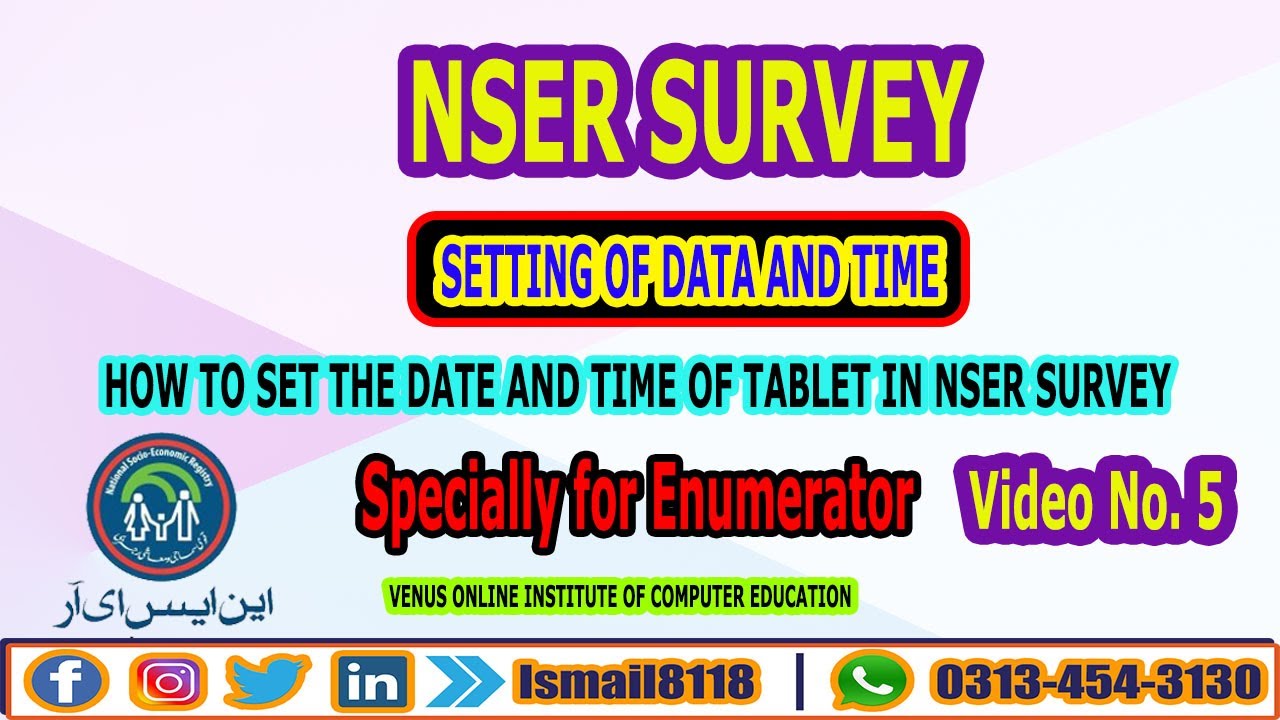 DATE AND TIME SETTING OF TABLET IN NSER SURVEY ||NSER SURVEY||VOICEINPUSHTO||