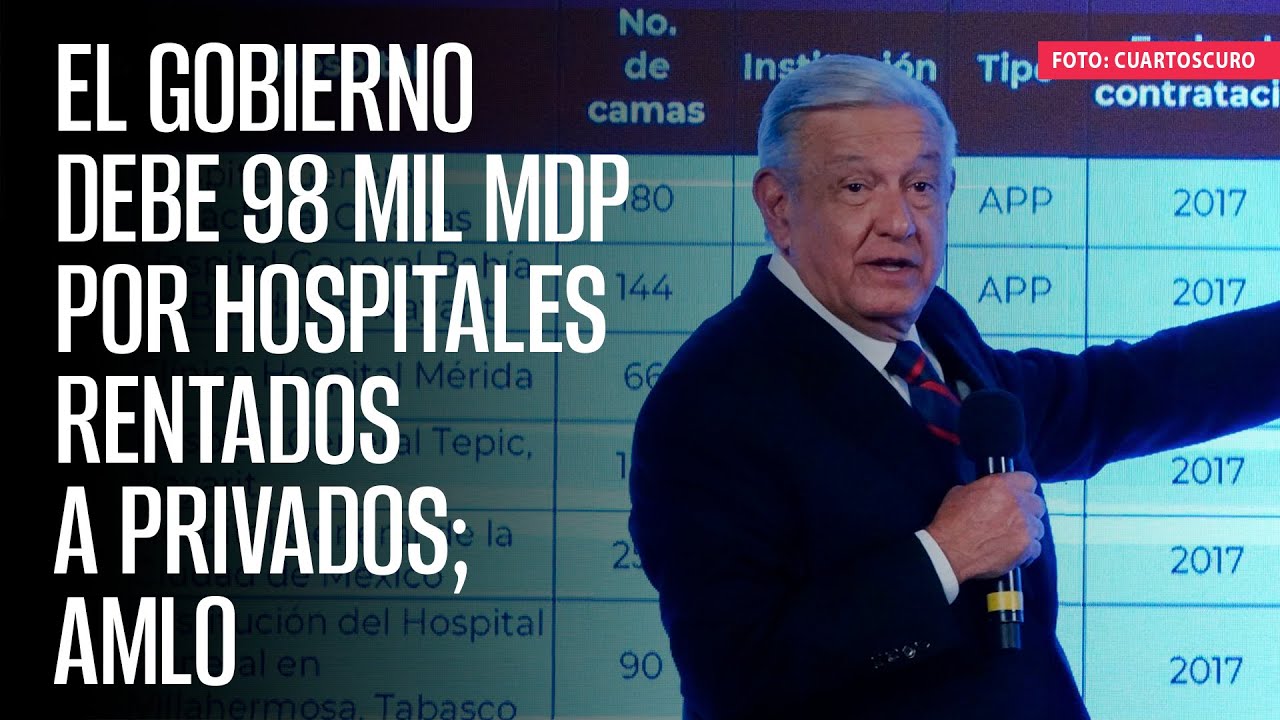 El Gobierno debe 98 mil mdp por hospitales rentados a privados; AMLO