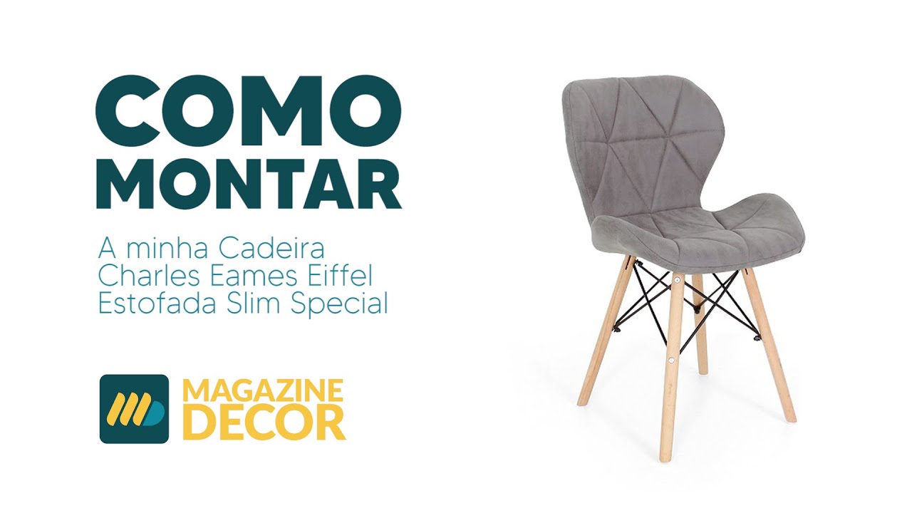 Montagem Cadeira Charles Eames Eiffel Estofada Slim Special - Magazine Decor