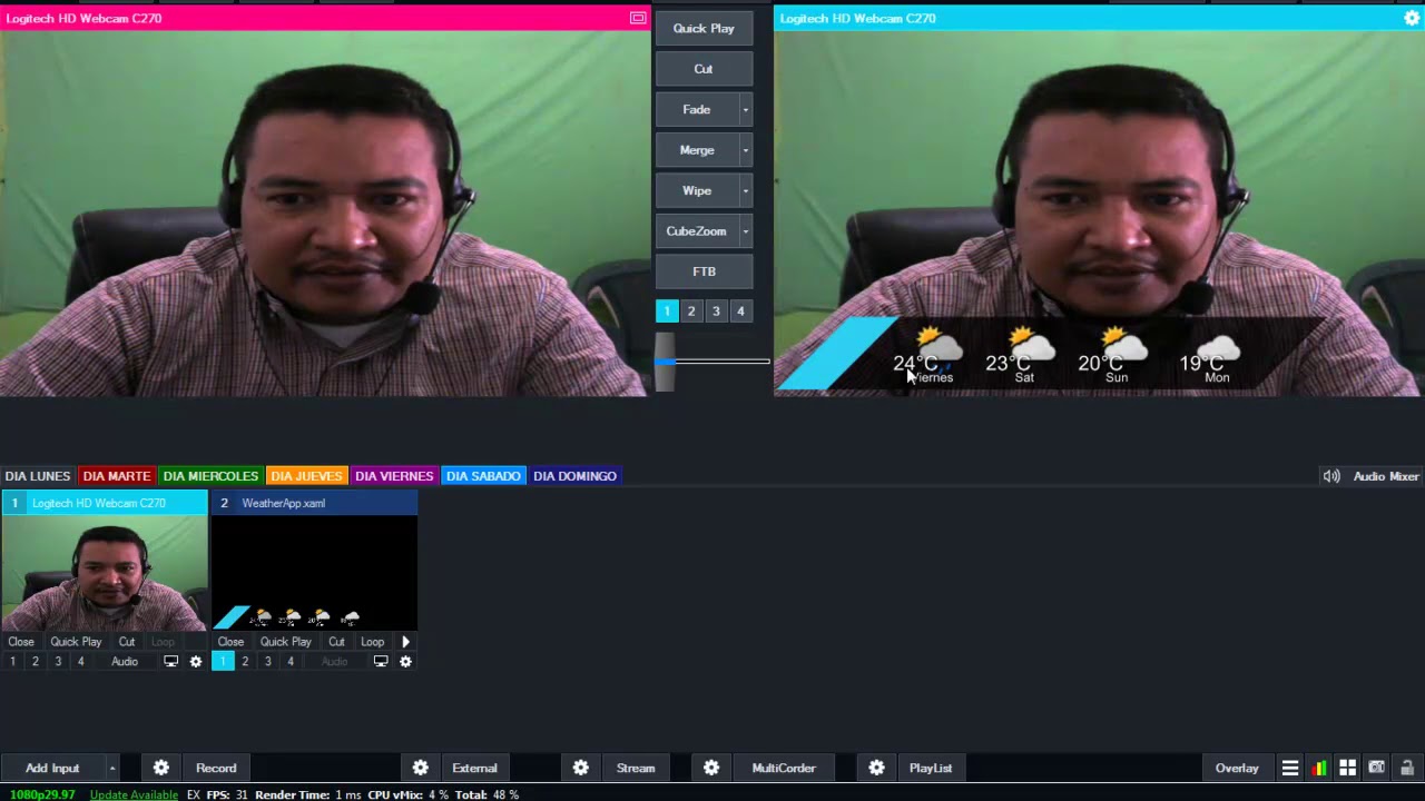 VMIX Como configurar el estado del tiempo