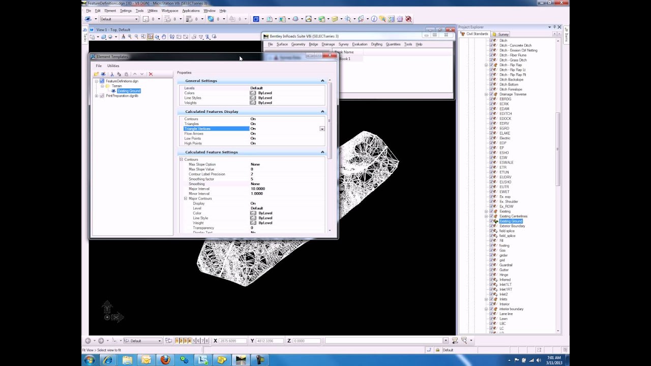 Terrain Model Feature Definition Element Templates