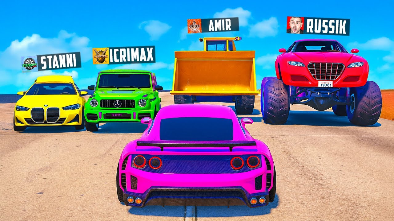 YOUTUBER JAGEN mit BUNTEN AUTOS in GTA 5!